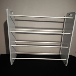 White Solid Wooden/Plastic Shoe Rack (31.5x33.5x11)