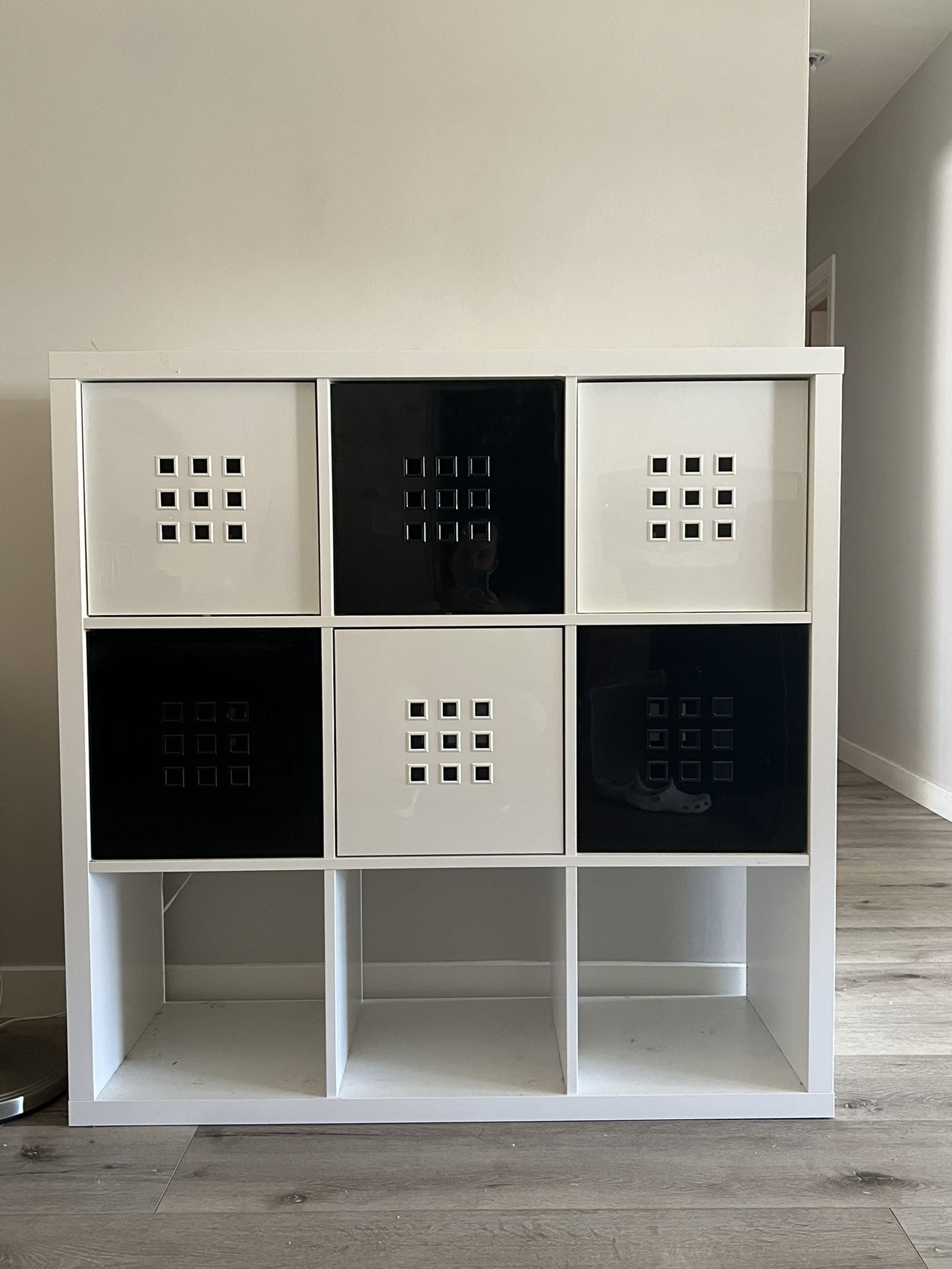 IKEA 9 Cube Organizer With 6 Interchangeable Drawers