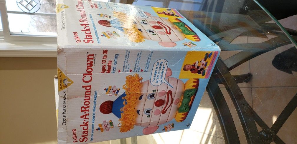 Vintage 1990's Texas Instruments Stack Around Clown Educational Toy Learning