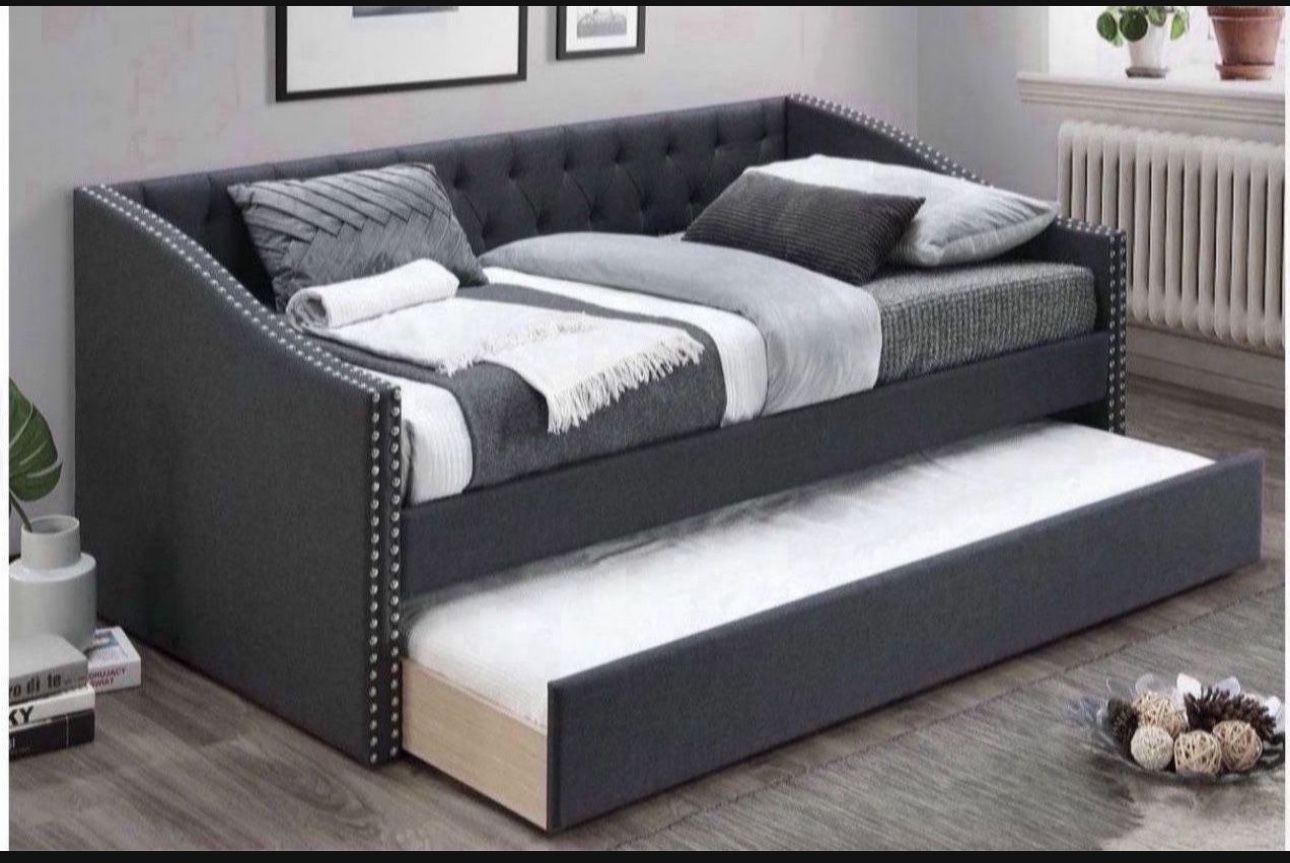 Brand New In Box Day Bed W/ Slats + Trundle And 2 Mattresses. Pick Up In Long Beach