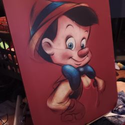 Walt DISNEY PINOCCHIO PAINTING ON CANVAS 23×16
