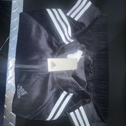 Woman’s Full Fuzzy Black Adidas Suit