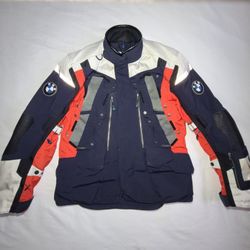 BMW Rallye 3 Motorcycle Jacket - Grey/Blue/Red - Size 50 EU (US 40) 