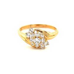 925 Cz Cluster Vermeil Ring