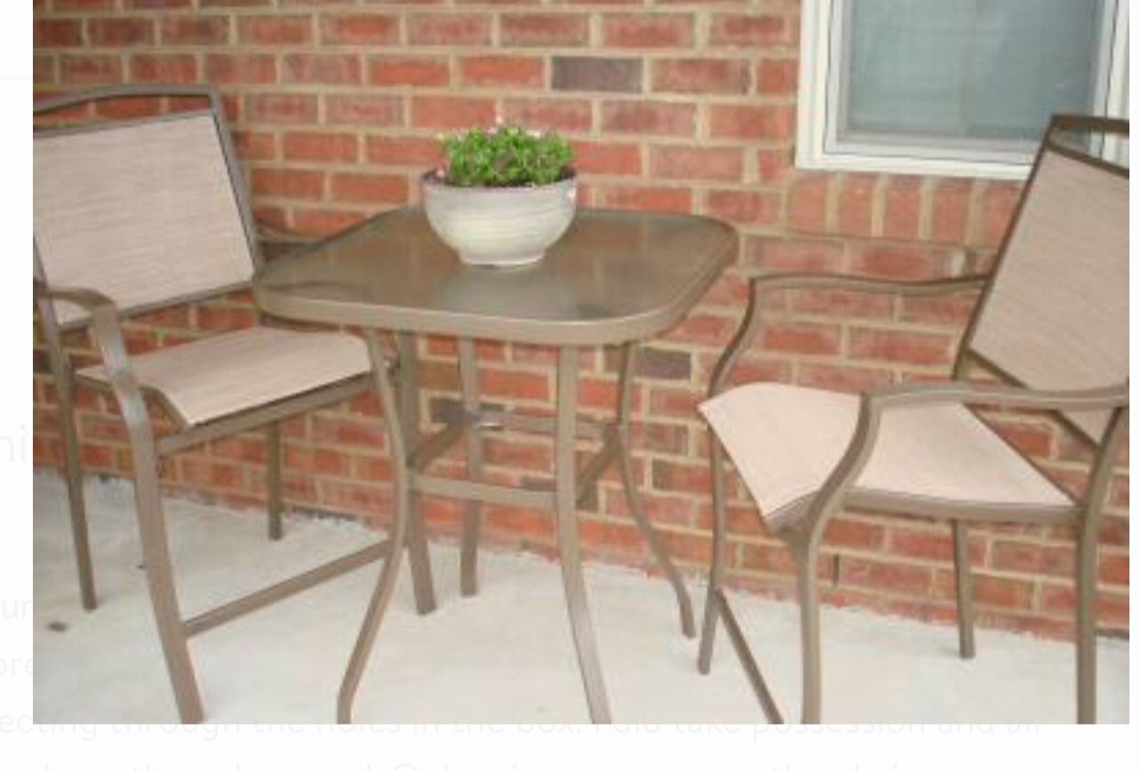 New!! 3 pc bistro patio set, outdoor conversation set, chat set, patio furniture , tan