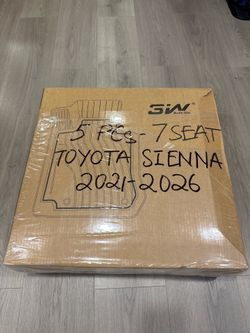 New 3W 5pcs Floor Mats for Toyota Sienna 2021-2026, 7-Seat