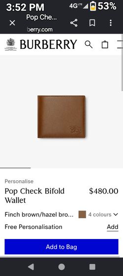 Burberry pop check bifold wallet brown with checkered inside