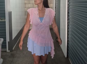 Pink Lace / Mesh Floral Top💗