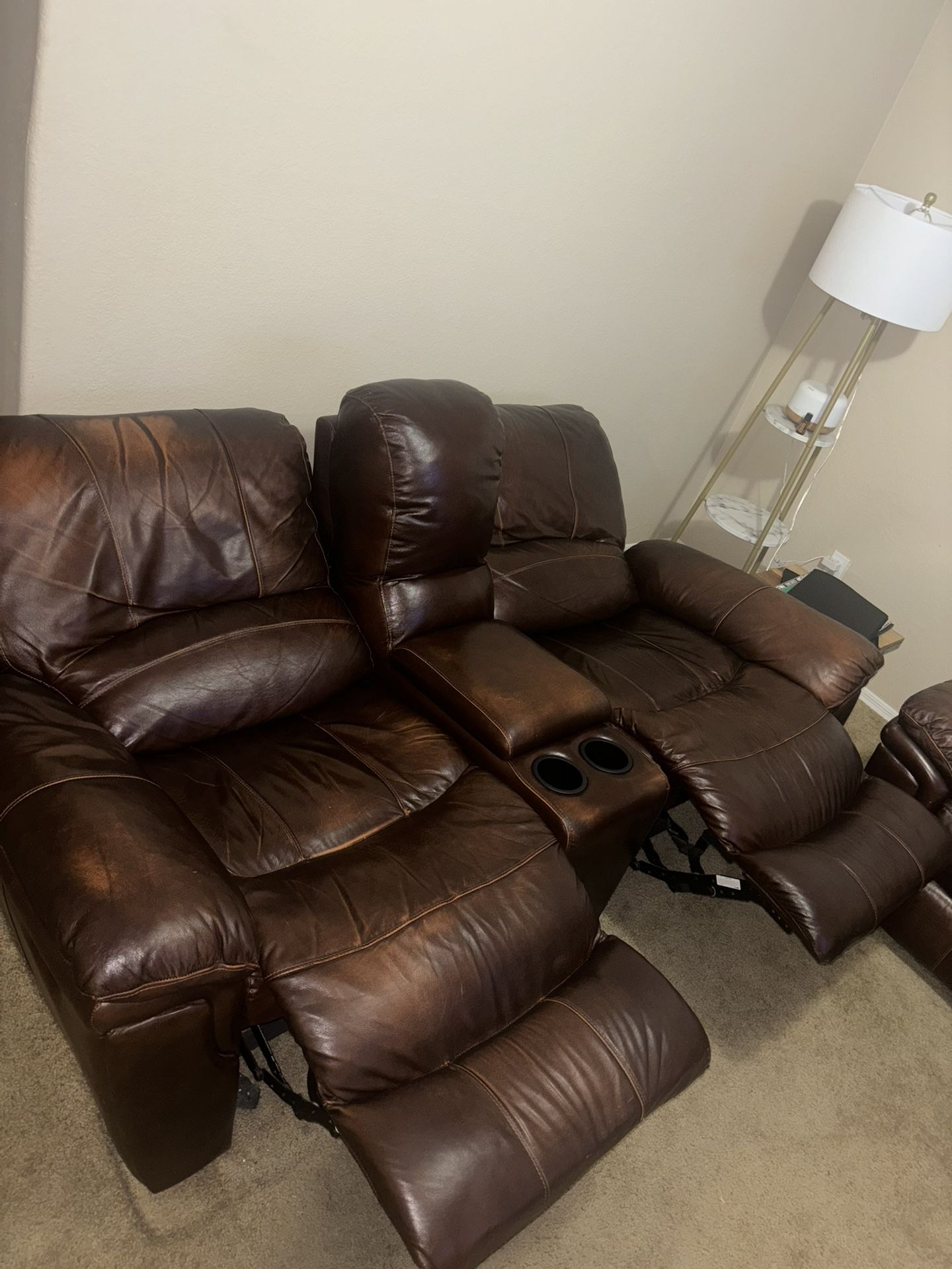 Leather Reclining Sofa