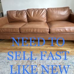 80” Vegan Leather Sofa