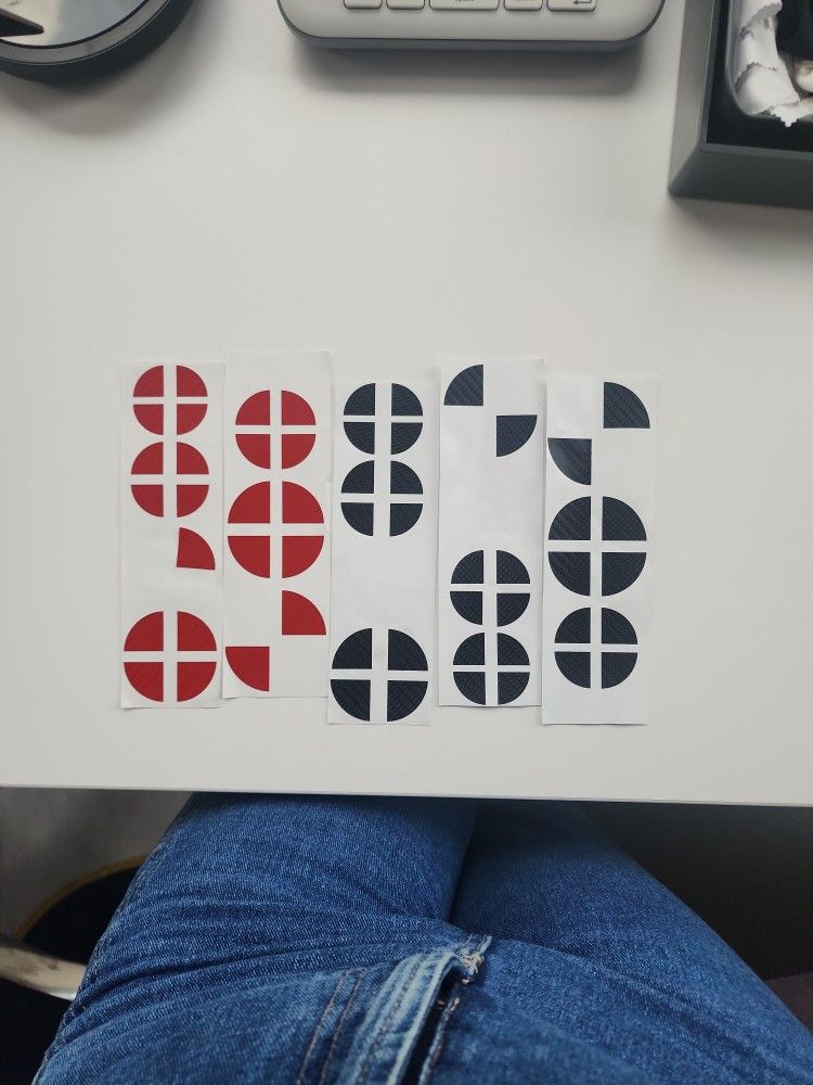 Bmw Car Tire Vinyl Stickers Decal Emblem Red Black Logo