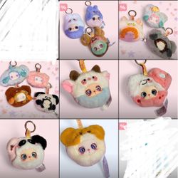 Liila Garden Tea Party Mini Plush Cow Keychain Backpack Clip Blind Box Collectible