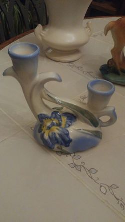 Vintage Iris candlestick