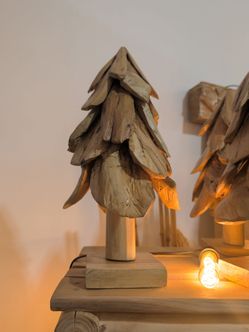 Handmade wooden tree centerpiece