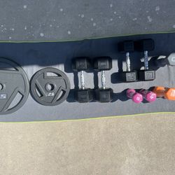 Coated Dumbbell Weight | Multiple Options;Dumbbell Hand Weights; 2-Inch Olympic Grip Weight Plate