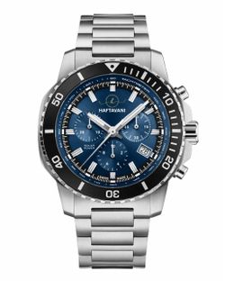 Haftavani - HPLS44113.02 - Solar Chronograph – Blue 🔵 Face, Steel - Swiss Made 🇨🇭