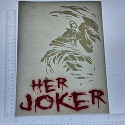 Iron On Heat Transfer  Good For T-shirts Sweaters Jackets T Shirt Design Size Is About 12x10 Her Joker #173