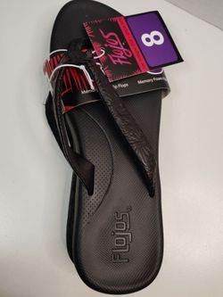 Flojos Memory Foam Flip Flops Size 8