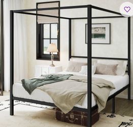 BRAND NEW QUEEN BLACK CANOPY STYLE BED FRAME
