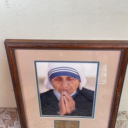 Mother Teresa Framed Photo – University of San Diego 1988