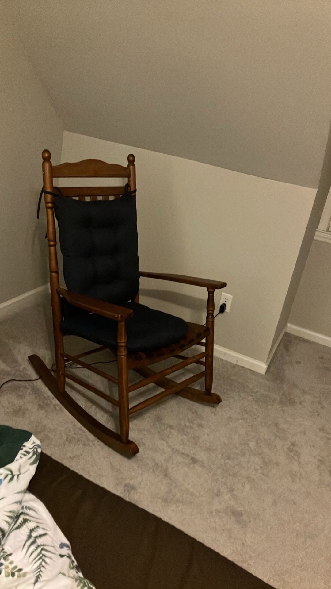 Outdoor Wooden Rocking Chair for Patio and Porch - Traditional Indoor Outside Furniture Rocker for