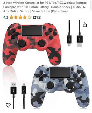 2 Pack Wireless Controller For PS5/PS3/pro
