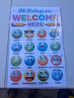 “All Feelings Are Welcome Here” Emotions Poster