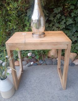 Natural Wood Side Table 20" Wide