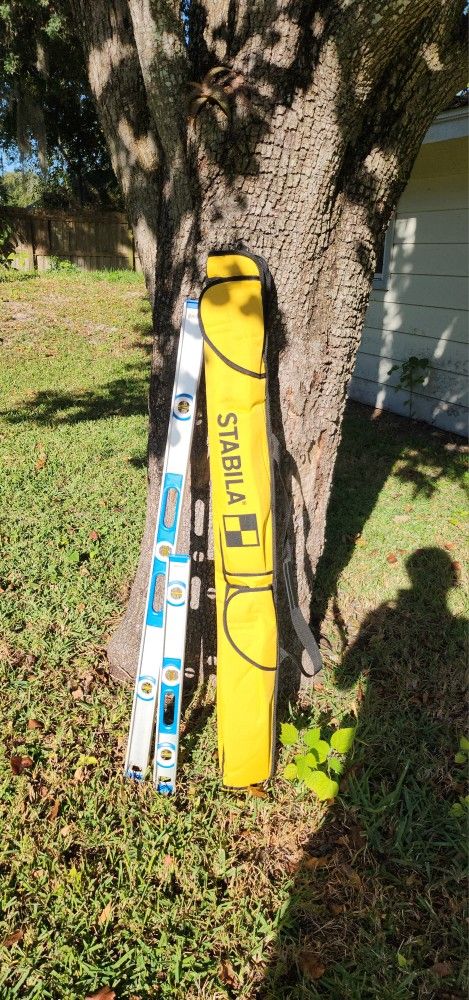 STABILA Level Case With 2 Brand New Heavy Duty Magnetic Aluminum Levels 24inch/48inch