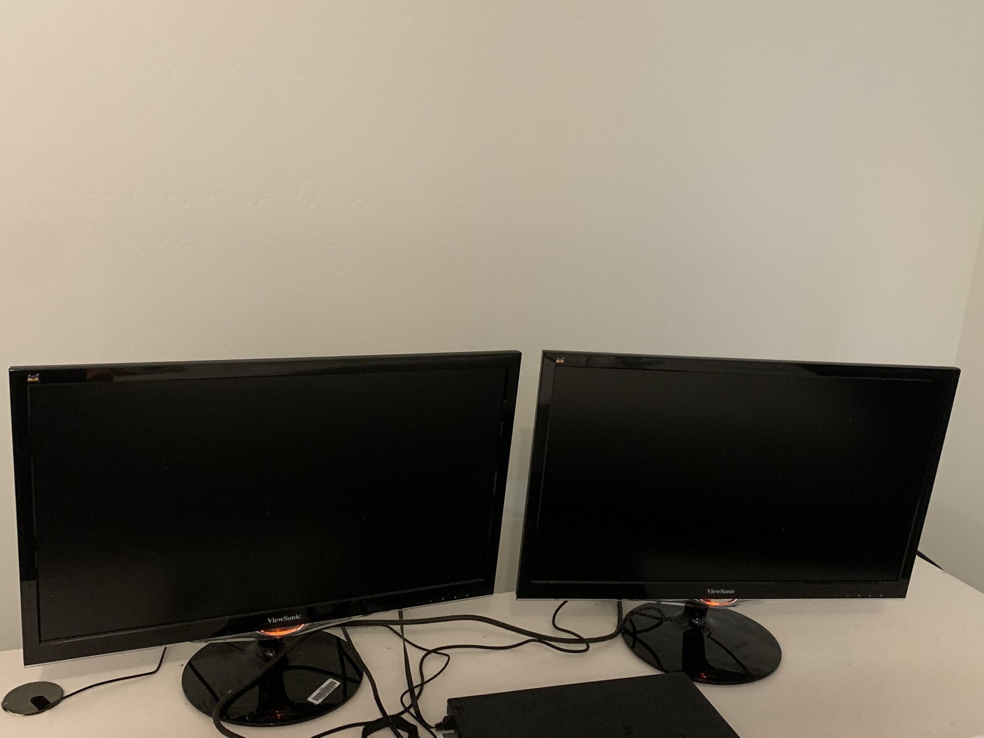 Two 24 “ ViewSonic Monitors