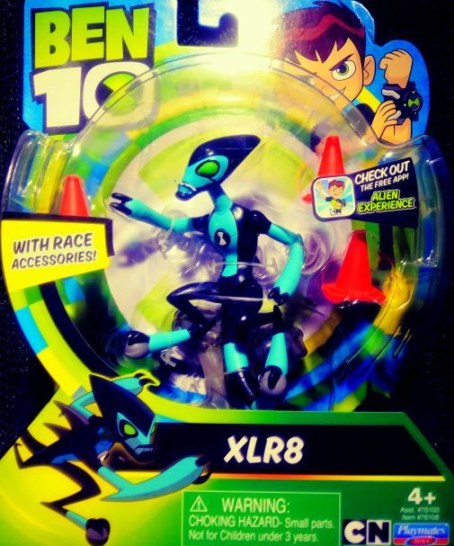 💨👽 BEN 10 XLR8 (The Fastest Alien @ 500+ mph) With Race Accessories Action Figure [Asst. #76100, Item #76108] 👽💨