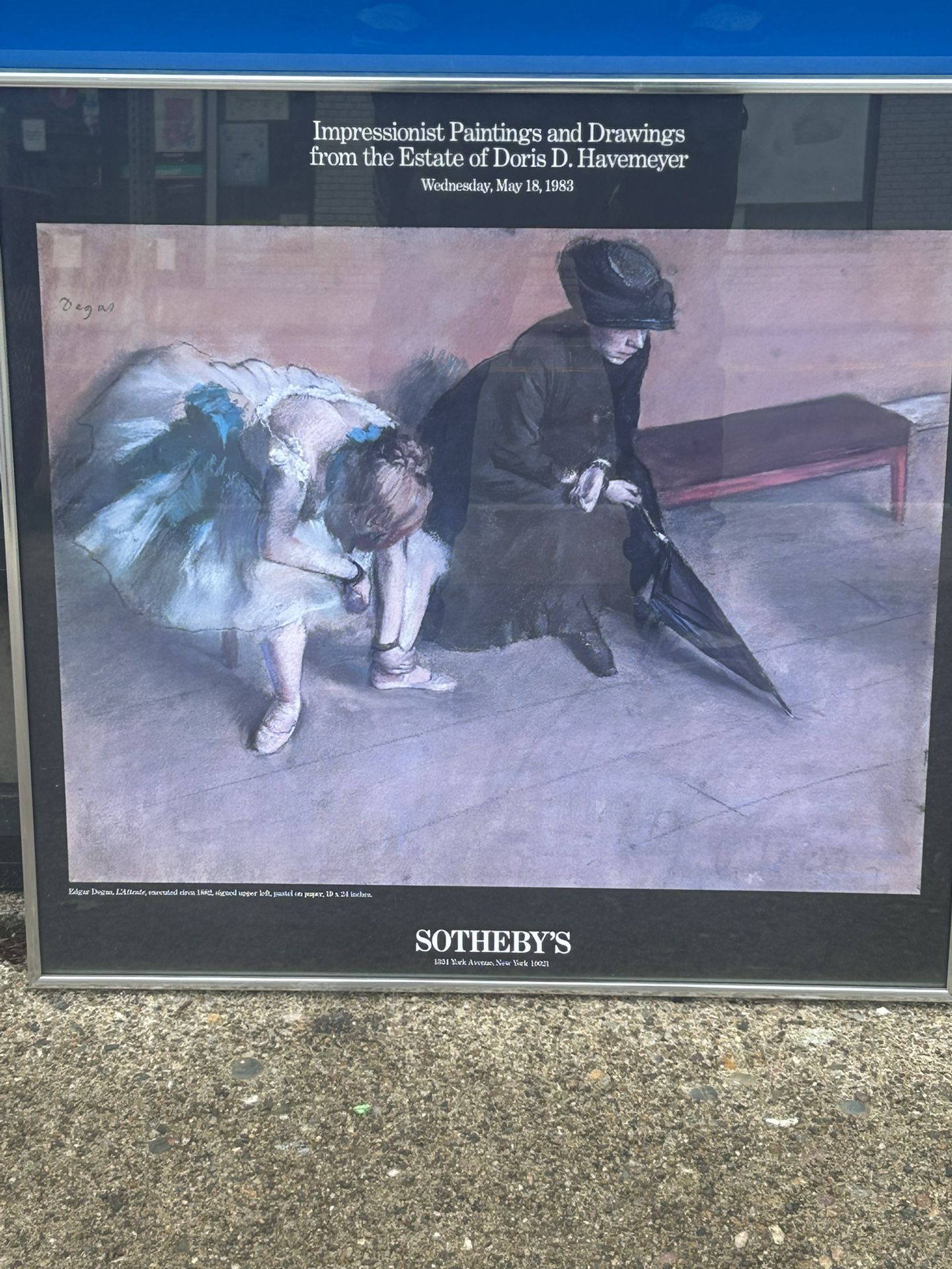 Waiting By Edgar Degas Vintage Fine Art Poster
