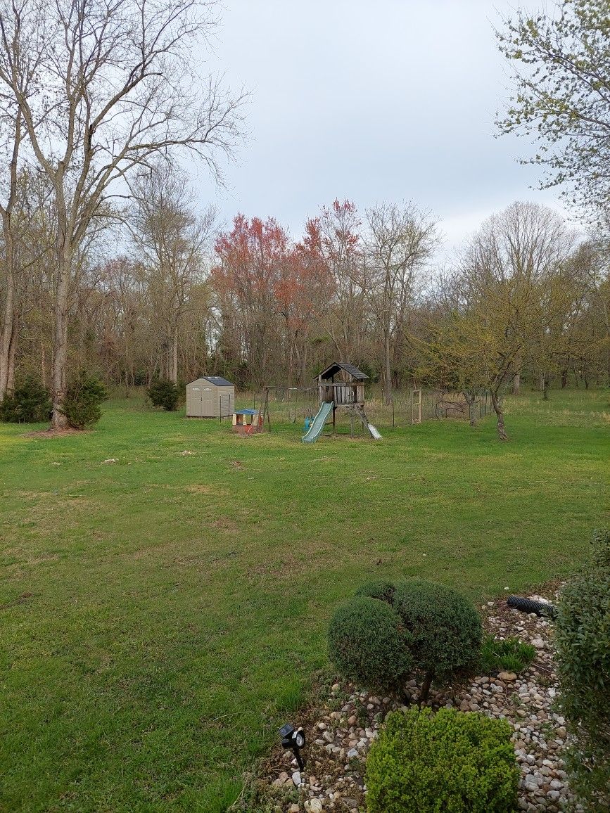 Wooden Swing Set with play house