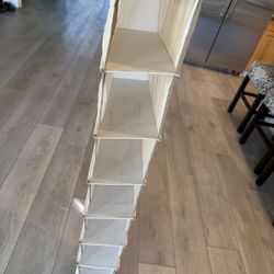 10 Shelf Hanging Shoe Storage Organizer Collapsable and Expanding Beige Closet Shoe Organizer - Holds 10 Pairs 53” L x 12” W