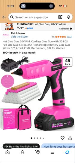 Pink Cordless Hot Glue Gun Set 💕