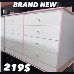 Brand new white&pink 8 drawer dresser