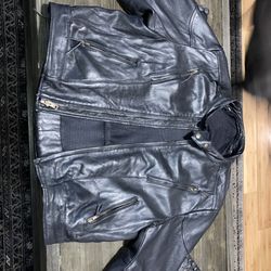 Leather Motorcycle Jacket Harley Davidson Patch