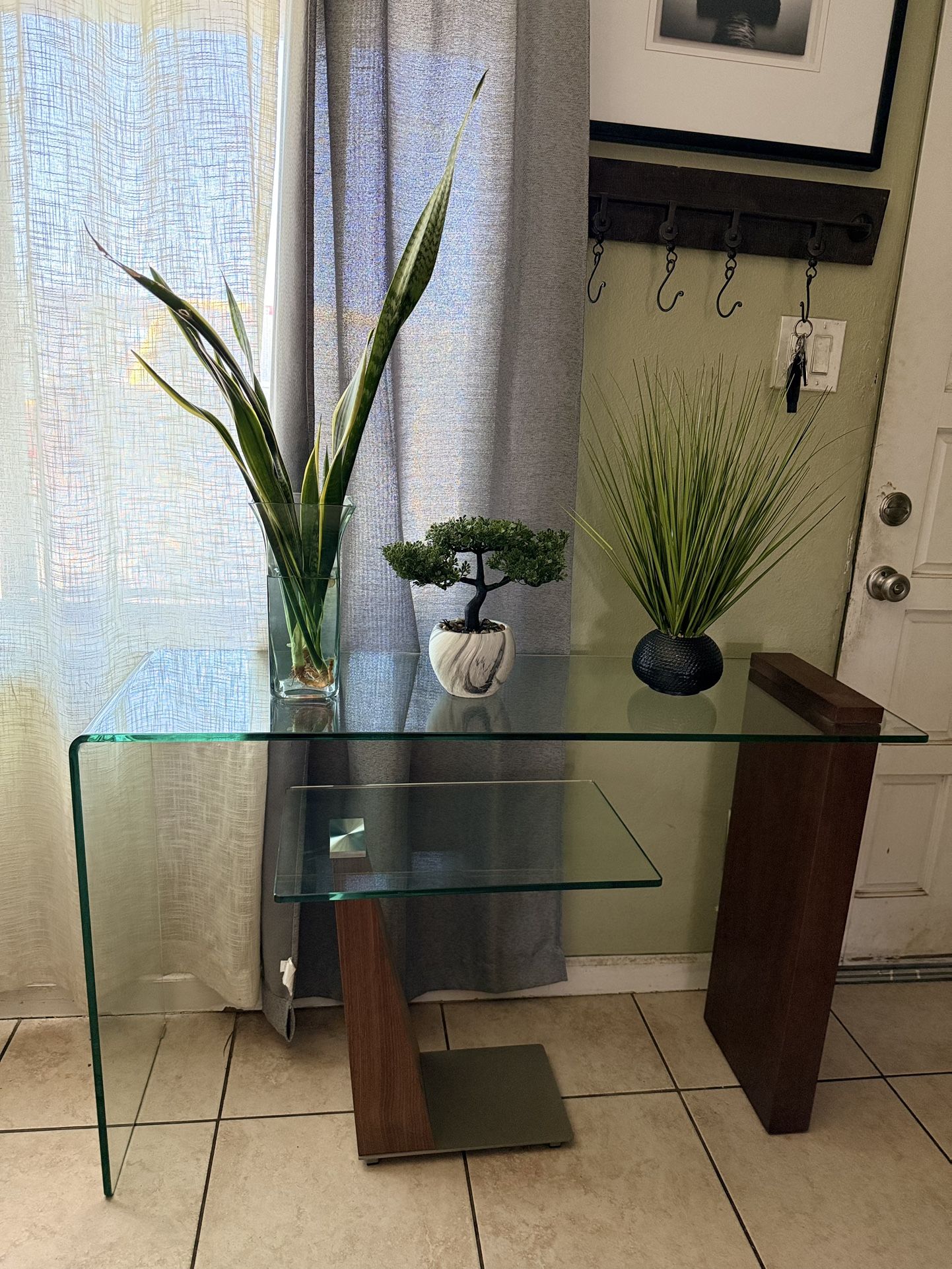Casabianca Furniture BUONO Walnut Veneer w Glass Console Table by Casabianca Home