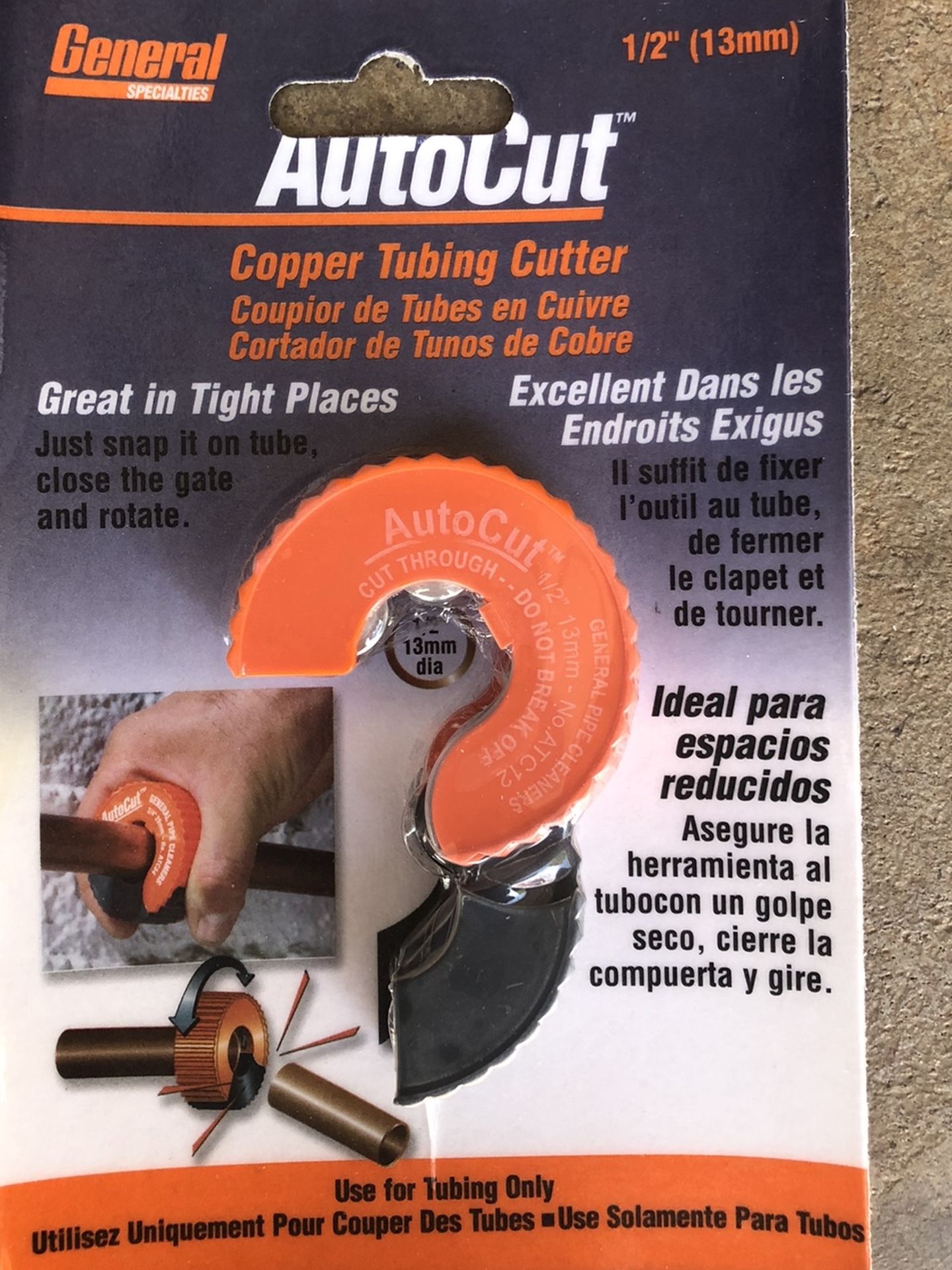 General Pipe Cleaners ATC12 1/2-Inch AutoCut Copper Tubing Cutter, Black, Orange