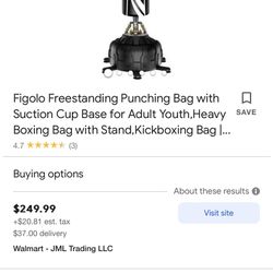 Figolo Freestanding Punching Bag with Suction Cup Base for Adult Youth,Heavy Boxing Bag with Stand,Kickboxing Bag |...