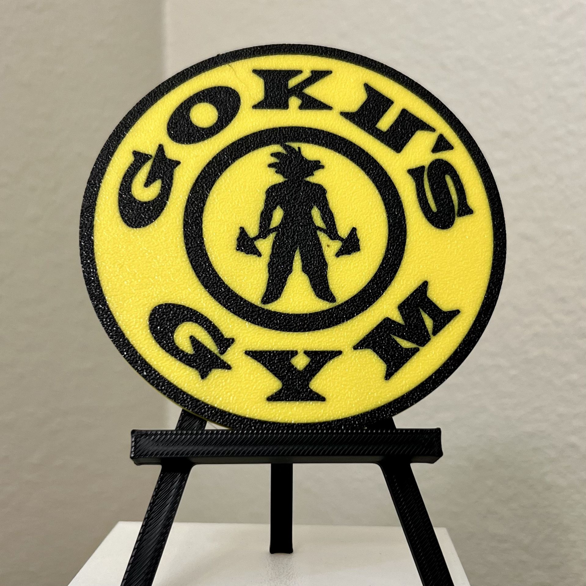 Goku Golds Gym Motivational Sign Coaster Keychain 