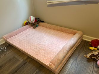 Large pink dog bed