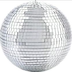 Mirror Disco Ball - 8-Inch Cool Silver Hanging Party Decorations for Big Parties