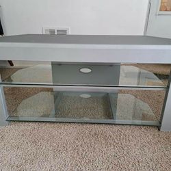 TV Stand! Gray in color w/ Glass! Excellent Shape! 
