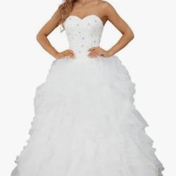 New  Size 8 Women's Elegant Strapless Wedding Dress,