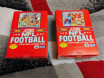 2 box 1990 series 1 football 40 wax pack each box and 1992 box 1