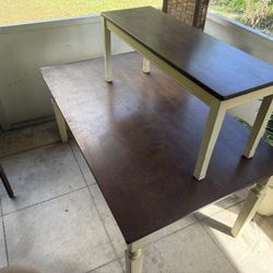 Dining Table with Matching Bench – Solid Wood