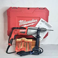 Milwaukee 5380-21 9A 1/2" Hammer Drill w/ Case, Bits & Manual – Tested & Working