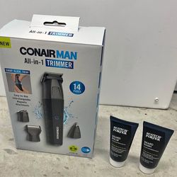ConairMan Showerproof Total-Body All-in-One 14-Piece Electric Trimmer with Scotch Porter Bonus Pack