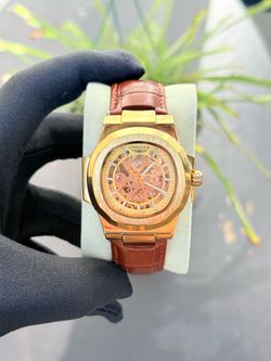 Watch New Royal Skeleton Gold Leather Edition